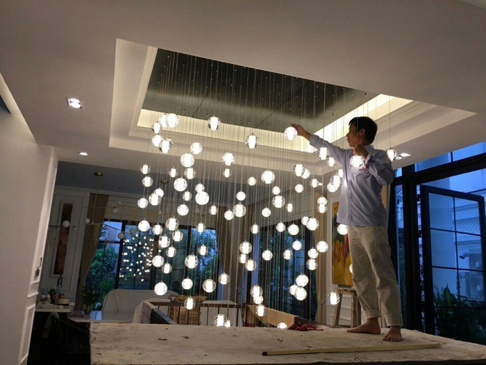 Đèn thả thủy tinh thông tầng THD.03/12 trong danh mục đèn thả trang trí góc 5