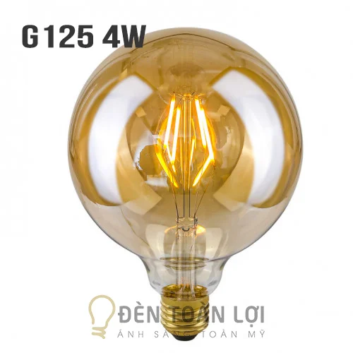 Bóng đèn màu bóng G125 vỏ vàng 4W trang trí quán trà sữa