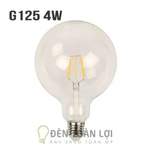 Bóng Đèn: Mẫu bóng G125 vỏ trong 4W trang trí quán trà sữa