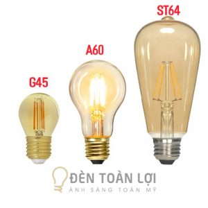 Bóng Đèn: Bóng LED Edison A60 4W vỏ vàng