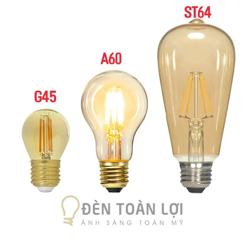 Bóng Đèn: Bóng LED Edison A60 4W vỏ vàng