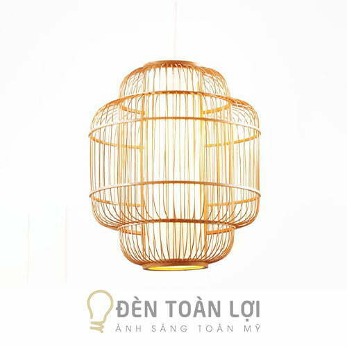 Đèn mây tre màu đen
