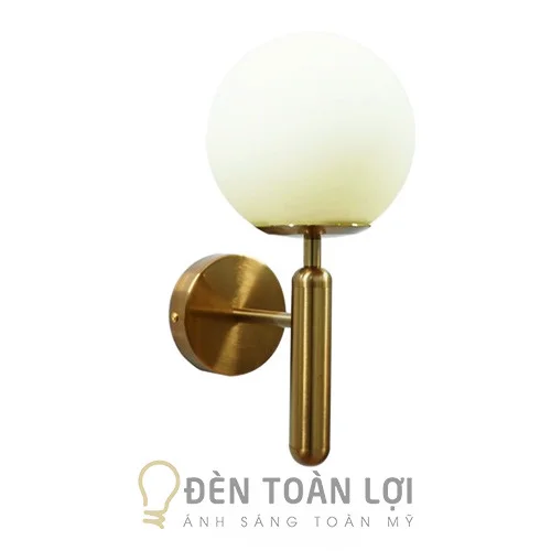 Đèn vách màu đen vách kim loại xi vàng chao cầu đúc thiết kế VK02B