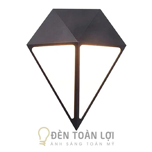 Đèn vách màu đen ốp vách hình kim cương trang trí phòng khách