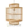 Đèn Mây Tre Đèn tăm tre đan kiểu lồng hình trụ trang trí quán ăn truyền thống
