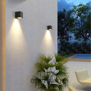 Đèn Vách: Mẫu đèn vách ngoài trời hình lập phương 1 LED VNT 611