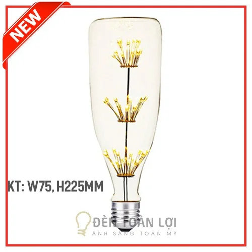 Mẫu bóng đèn LED hình cái chai trang trí quán trà sữa lung linh