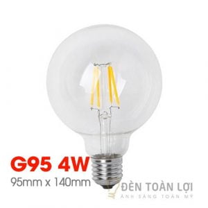 Bóng Đèn: Mẫu bóng G95 vỏ trong 4W trang trí quán trà sữa