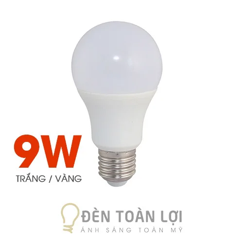 Bóng đèn màu bóng bulb kín nước 9W trắng vàng