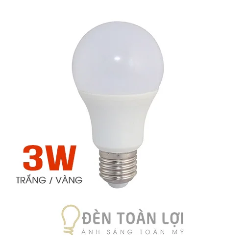 Bóng đèn màu bóng bulb kín nước 3W trắng vàng