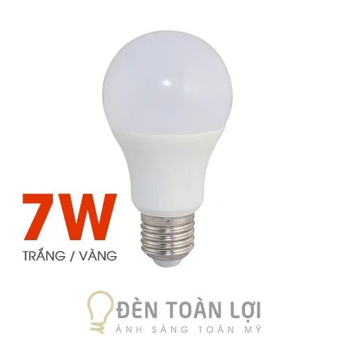 Bóng đèn màu bóng bulb kín nước 7W trắng vàng