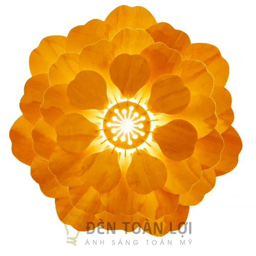 Đèn gỗ màu đen gỗ cánh hoa mai trang trí phòng khách TL070
