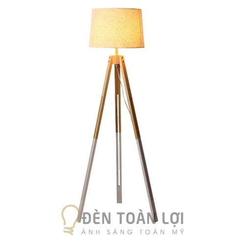 Đèn gỗ màu chân đèn gỗ đế sàn 3 chân vát