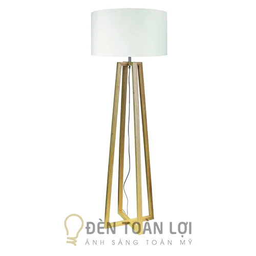 Chân đèn gỗ đế sàn 4 chân vuông góc