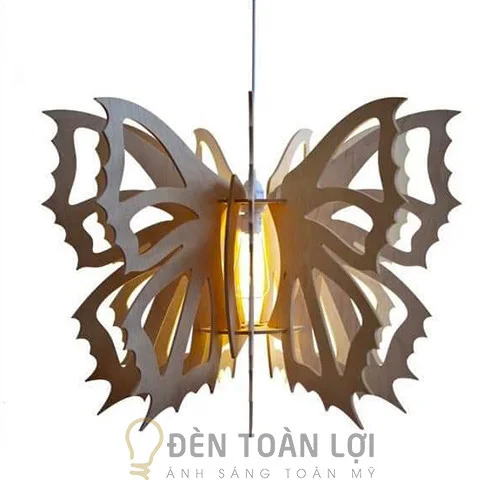 Đèn gỗ màu đen cánh bướm trang trí phòng ngủ bé gái TL066