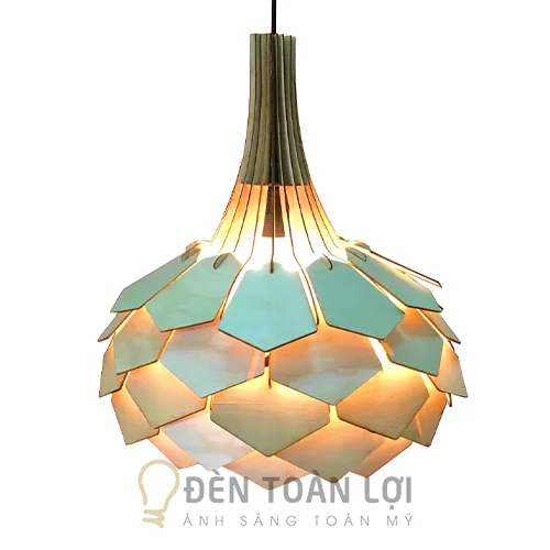 Đèn gỗ hình bông sen TL074