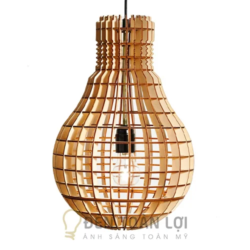 Đèn gỗ màu đen hình bông TL073