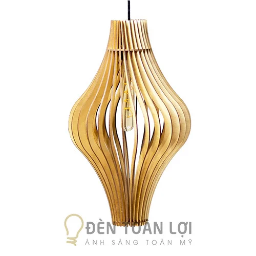 Đèn gỗ màu đen gỗ nghệ thuật trang trí bàn ăn TL004