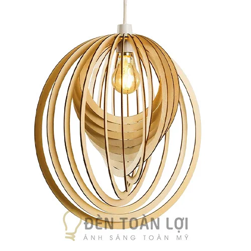 Đèn gỗ màu đen gỗ nhiều vòng tròn xoắn ốc nghệ thuật TL048