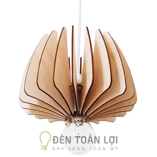 Đèn gỗ màu đen gỗ thả trần trang trí phòng khách TL051