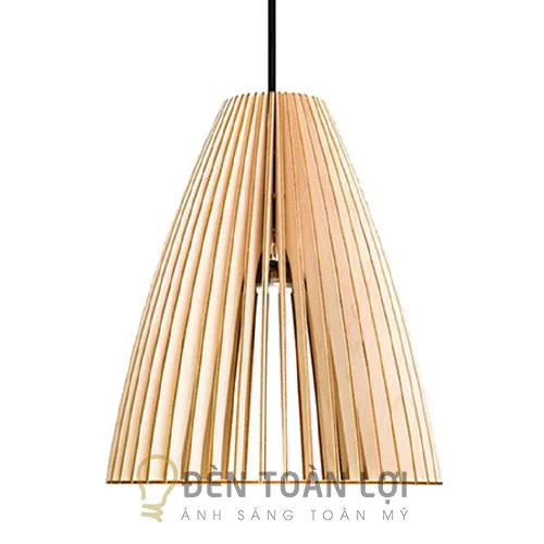 Đèn gỗ thả hình chóp cụt TL036