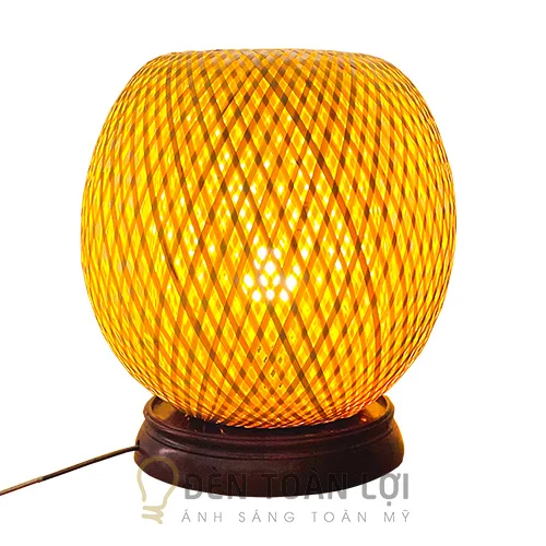 Đèn mây tre màu đen hai lớp phong cách resort