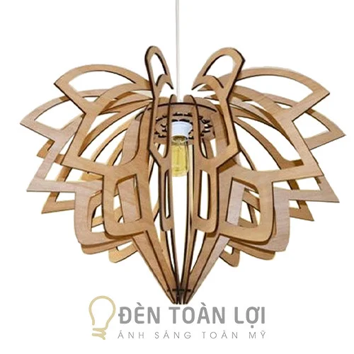 Đèn Gỗ Màu Đen Gỗ Hình Hoa Sen Trang Trí Chùa Phòng Thiền TL045