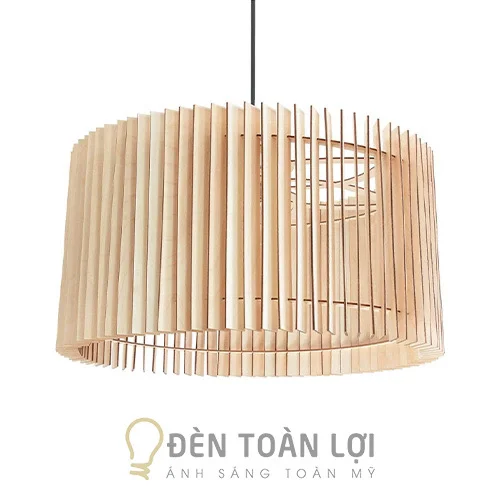 Đèn gỗ thả trần trang trí TL016 màu đen