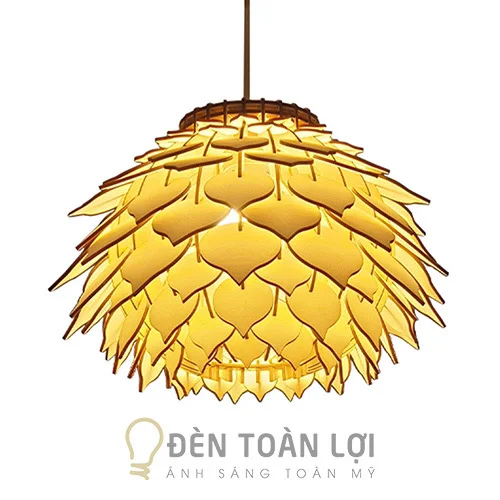 Đèn gỗ màu đen quả thông lá nhọn