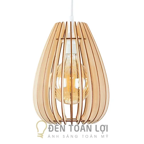 Đèn gỗ màu đen gỗ thả trần trang trí nhà gỗ TL015