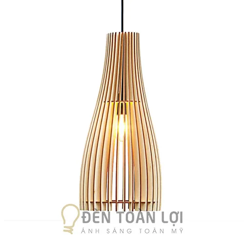 Đèn gỗ màu đen thả gỗ thon nhỏ TL012