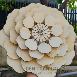Đèn Gỗ: Mẫu đèn gỗ cánh hoa mai trang trí phòng khách TL070