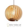 Đèn Gỗ: Mẫu đèn gỗ hình cầu, thanh lắp xoắn trang trí bàn ăn tuyệt đẹp TL005