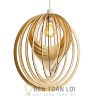 Đèn Gỗ: Mẫu đèn gỗ nhiều vòng tròn xoắn ốc nghệ thuật TL048