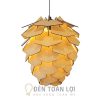 Đèn Gỗ: Mẫu đèn gỗ quả thông lá kiểu mới trang trí phòng khách