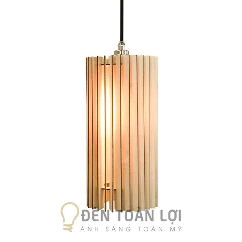 Đèn Gỗ: Mẫu Đèn gỗ thả trần trang trí bàn ăn nhỏ nhắn dễ thương TL043