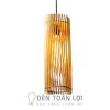 Đèn Gỗ: Mẫu đèn gỗ kiểu trụ tròn thả trang trí bàn ăn TL007