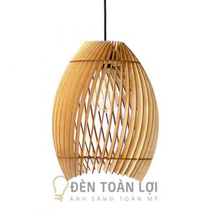 Đèn Gỗ: Mẫu đèn gỗ thả trần trang trí bàn ăn TL001