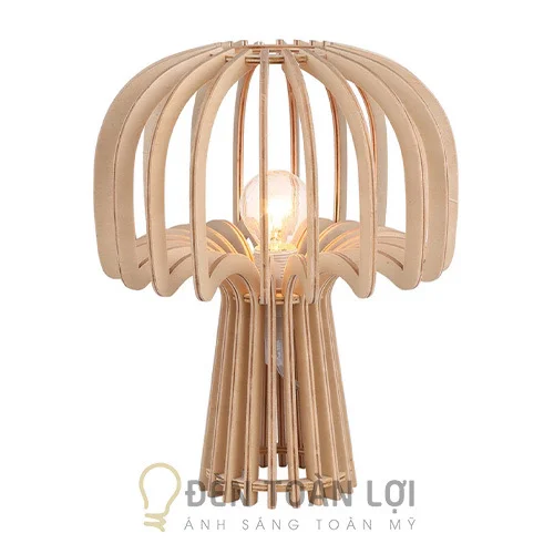 Đèn gỗ màu gỗ để bàn trang trí phòng ngủ TL084