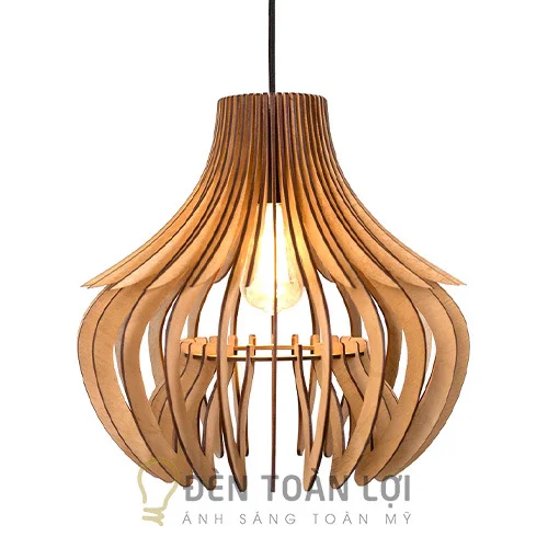 Đèn gỗ màu đen hoa kiều TL049