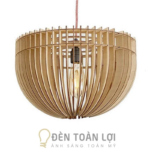 Đèn gỗ nửa cầu treo ngược TL033