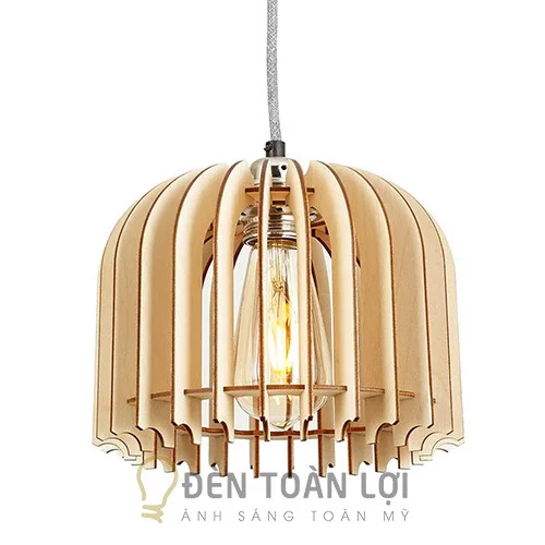 Đèn gỗ màu đen gỗ thả trần bàn cafe giá rẻ TL010
