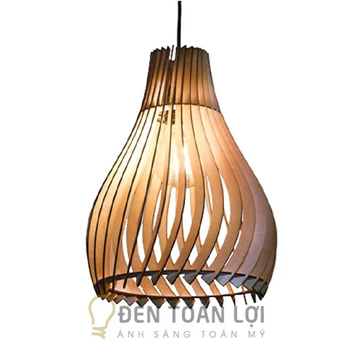 Đèn gỗ màu đen thả trần TL031