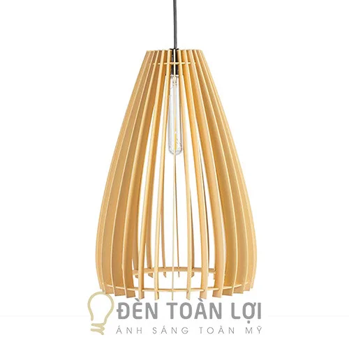 Đèn gỗ màu đen trang trí bàn ăn