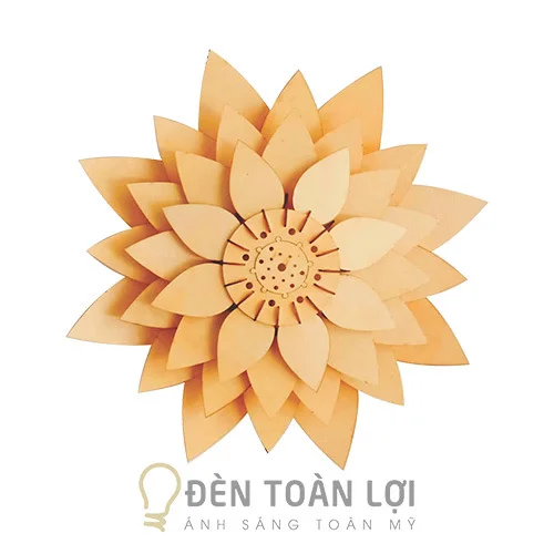 Đèn gỗ màu đen hoa sen TL068
