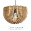 Đèn Gỗ: Mẫu đèn gỗ nửa cầu treo ngược trang trí phòng khác TL033