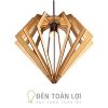Đèn Gỗ: Mẫu đèn gỗ thả trần hình kim cương trang trí quán trà sữa TL040