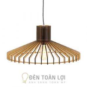 Đèn Gỗ: Mẫu đèn gỗ bàn ăn nghệ thuật kiểu nón TL080