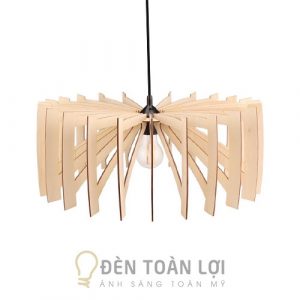 Đèn Gỗ: Mẫu đèn thả gỗ trang trí bàn sofa TL083
