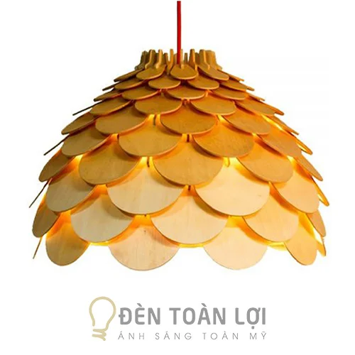 Đèn gỗ nứa màu đen trang trí quán cafe